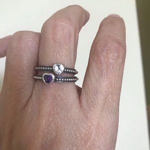 925 silver ring with shaped heart zirconium